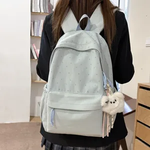 Koreanischer Stil Süßer College Rucksack Leichter Schüler Reisebag Casual Vielseitige Nylon Schultertasche Für Damen