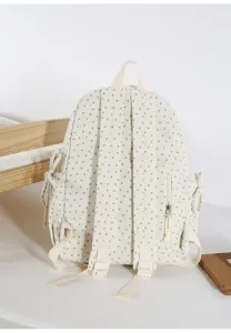 Japanese style cute corduroy student backpack with star print, casual casual daily rucksack bag.