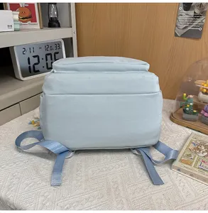 Japanese style cute light blue school backpack for students casual travel daily use bag