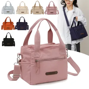 Casual nylon shoulder crossbody handbag for women, large capacity minimalist daily tote bag.