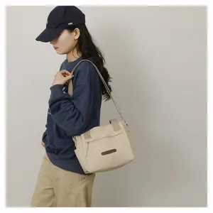 Casual canvas single shoulder crossbody bag for women daily commute light large capacity.