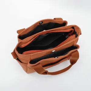 Casual nylon crossbody shoulder bag for women large capacity daily commuting travel handbag brown