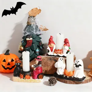 Halloween Geist Kürbis Katze Hexe Gnom Kerzenhalter Silikonform Set für Party Deko