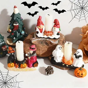 Halloween Weihnachten Kerzenhalter Silikonform Geist Kürbis Zwerg Hexe Tischdekoration.