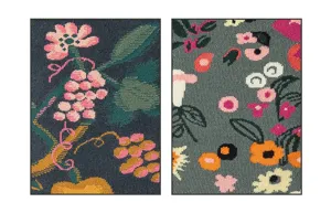 Close-up detail of retro floral cotton socks texture, showing vibrant vintage pattern style.