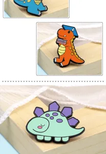 Cute cartoon dinosaur metal enamel pin badge cute backpack clothing decorative accessories