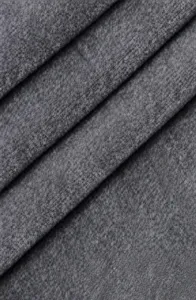 Grey fabric material detail close up texture view showing soft woven surface pattern design.