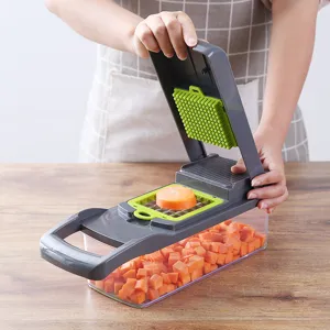 Pratico tagliaverdure multifunzione e set per cucina con contenitore trasparente ideale.