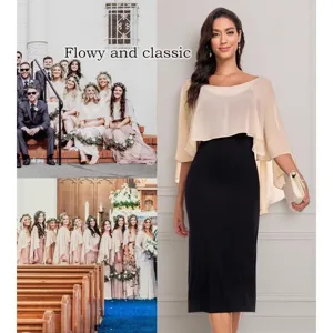 Scialle in Chiffon Estivo da Donna Girocollo Semitrasparente Mantella Manica Corta Elegante Tinta Unita Moda Casual Top da Spiaggia