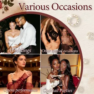 Detailed view of sheer mesh opera gloves for weddings, parties, and opera performances.