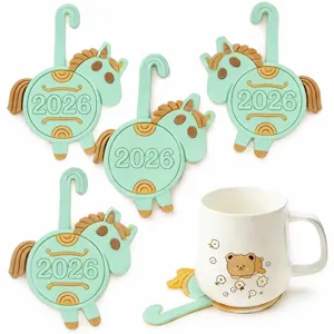 2026 New Cartoon Horse Silicone Coaster Cute Cup Mat Office Desktop Home Table Decor