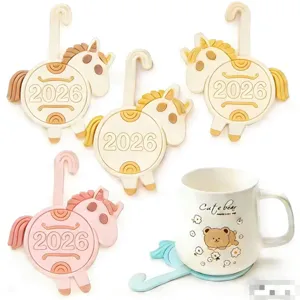 Cute unicorn coaster and bear mug set for office home table decor 2026 new design