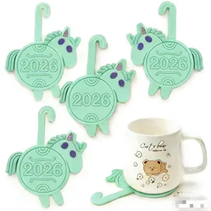 Silicone cute horse cup coaster 2026 new design office home desktop drink mat accessory