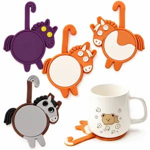Creative horse silicone coaster cute animal cup mat office home table drink coaster