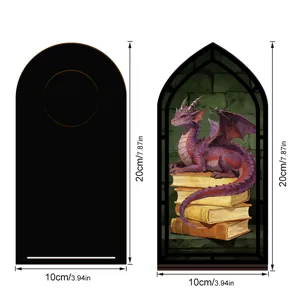 Supporto espositivo per libreria luce notturna in acrilico angolo libro in legno drago 20x10cm