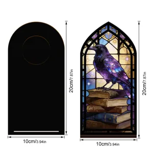 Luce Notturna Acrilico Book Nook Corvo Gotico Scaffale Arredo 10x20cm Display