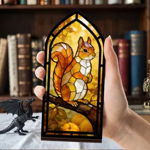 Inserto angolo libri in legno miniatura scaffale acrilico luce notturna scoiattolo