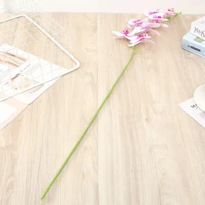 Artificial orchid flower single stem fake floral home decor wedding arrangement realistic