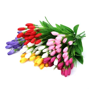 Artificial flower bouquet multi-color magnolia buds silk floral home decor tabletop arrangement