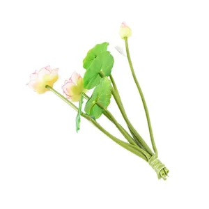 Bouquet di fiori di loto artificiali pianta di simulazione decorazione acquario casa floreale