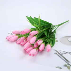 Rosa künstliche Tulpen Blumenstrauß Seide Pflanze Heimdekoration Fotografie Requisite