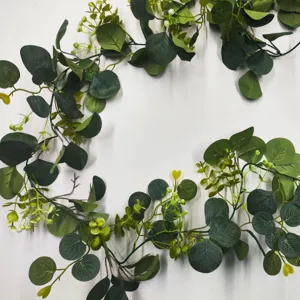 Artificial eucalyptus garland fake greenery vine for wedding home wall decor hanging plants