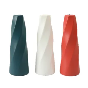 Ensemble de vases décoratifs spirale modernes minimalistes, pot de fleur en plastique.