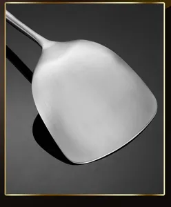 Premium stainless steel spatula for home kitchen cooking, durable metal turner with sleek finish.