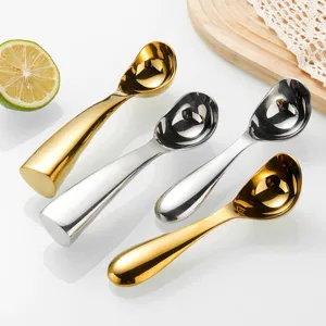 304 Stainless Steel Ice Cream Spoon Stand Up Dessert Fruit Ball Digger Modern Minimalist Kitchen Tableware Gold Silver Spoon