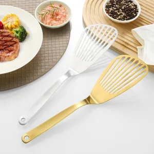 Stainless Steel Slotted Spatula Metal Cooking Turner for Steak Fish Kitchen Tools