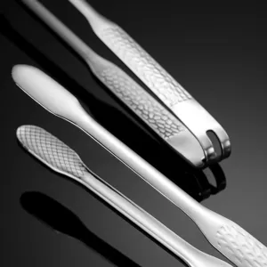 Stainless steel food tongs for BBQ kitchen cooking steak and food handling tool