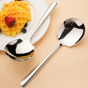 Cucchiaio da portata in acciaio inossidabile cucchiaio da riso spesso stoviglie ristorante