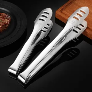 Stainless Steel Food Tongs Kitchen Barbecue Steak BBQ Tongs Multipurpose Non Slip Cooking Tongs Kitchen Gadgets