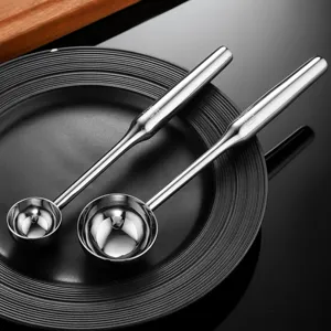 Stainless steel ice cream scoop set, durable melon baller spoon for fruit dessert kitchen.