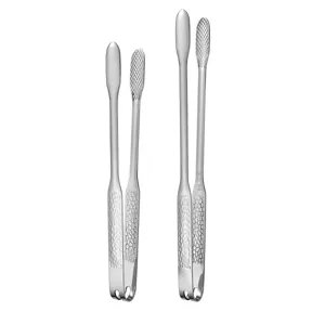 Stainless steel kitchen food tongs, non-slip barbecue grilling tongs for cooking steak.
