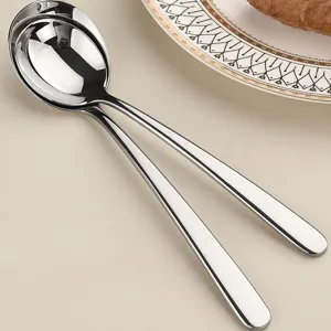 Cuillère à long manche en acier inoxydable 316 de haute qualité pour soupe et dessert