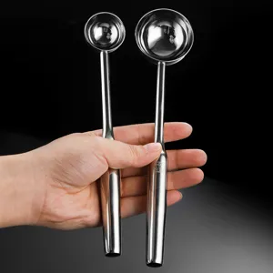 Stainless steel ice cream scoop dual head fruit ball maker kitchen metal spoon tool.