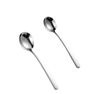 Set de cuillères en acier inoxydable, cuillères à soupe épaisses à long manche pour table.