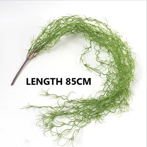 Planta colgante artificial enredadera verde hierba de aire 85cm decoración pared.