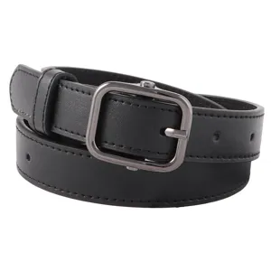 Cinturón de Mujer de Cuero PU Negro con Hebilla Cuadrada Metálica para Jeans