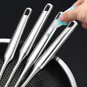 Stainless steel kitchenware spatula handle product quality testing detail display main image.