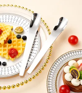 Long handle stainless steel dessert spoon for ice cream and cake, high aesthetic design detail.
