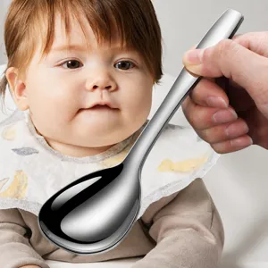 304 Stainless Steel Spoon Long Handle Dessert Spoons for Kids and Home Daily Use 1 Pcs