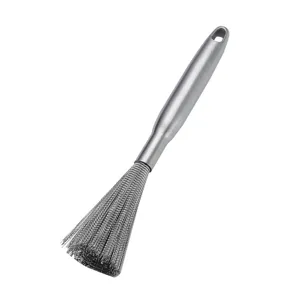 Spazzola per Pentole in Acciaio Inossidabile Manico Lungo per Cucina Pulizia Domestica