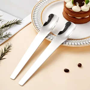 Stainless steel long handle dessert spoon ice cream spoon for home use elegant tableware