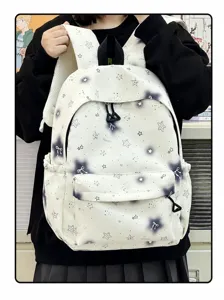 Student school backpack star pattern cute sweet style casual daypack for teens girls