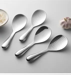 High quality 316 stainless steel rice spoon set, non-stick durable kitchen serving tool.