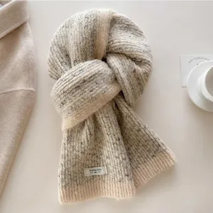 Autumn winter colorblock wool knit scarf cozy casual Korean style couples warm neck wrap
