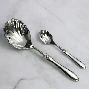 Roestvrijstalen schelp lepel set, creatief zilveren servies voor keuken, soep en serveren.