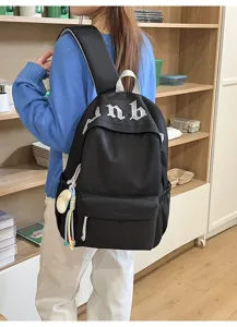 Zaino scolastico nero casual per ragazze semplice leggero elegante zaino da college
